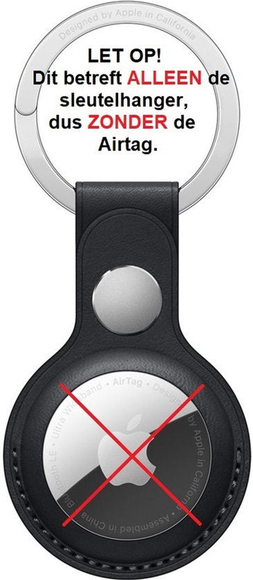 Apple - Airtag Schlüsselanhänger - Leder - Schwarz