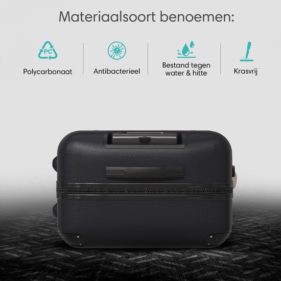 Voyagoux® Kofferset 3 Stück - ABS Kofferset - L / M / S - Koffer - Schwarz