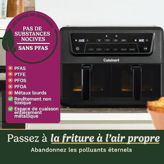 Cuisinart XXL Airfryer 10,4 l – Doppelte Schublade 2 x 5,2 l – 2400 W – PFAS-frei