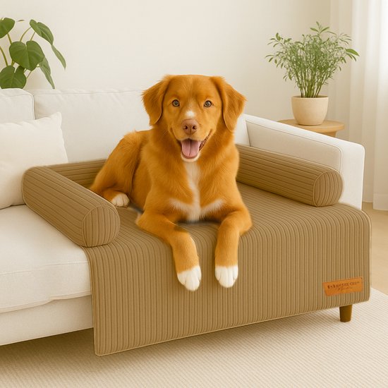 By Cee Cee Original Hundedecke Bank - Hundedecke Bank - Hundekorb - Premium - Vollständig reißfest - Rippengewebe - Braun - 120x90 - Größe L