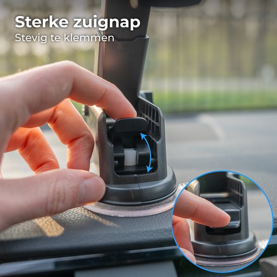 Nuvance Handyhalter für das Auto – Handyhalter mit Saugnapf – Kompatibel mit MagSafe – Inkl. USB-C-Kabel – Kabelloses Ladegerät – Handyhalter für das Auto