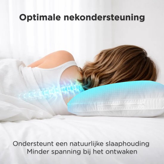 CozySense® Kopfkissen - 2er Set - 50x70 CM - Kühlendes Schlafkissen - Verstellbares Kissen mit extra Füllung - Kissen für Seiten-, Bauch- und Rückenschläfer