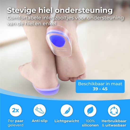 Nuvance - Fersensporn Orthesen - Fersenschoner - Einlagen - Fersensporn - 2 Stück für Größe 39-45 - Blau