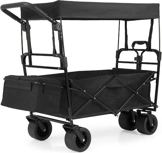 Coast Klappbarer Gartenwagen 100 Liter – Schwarz – 120 x 57 x 110 cm