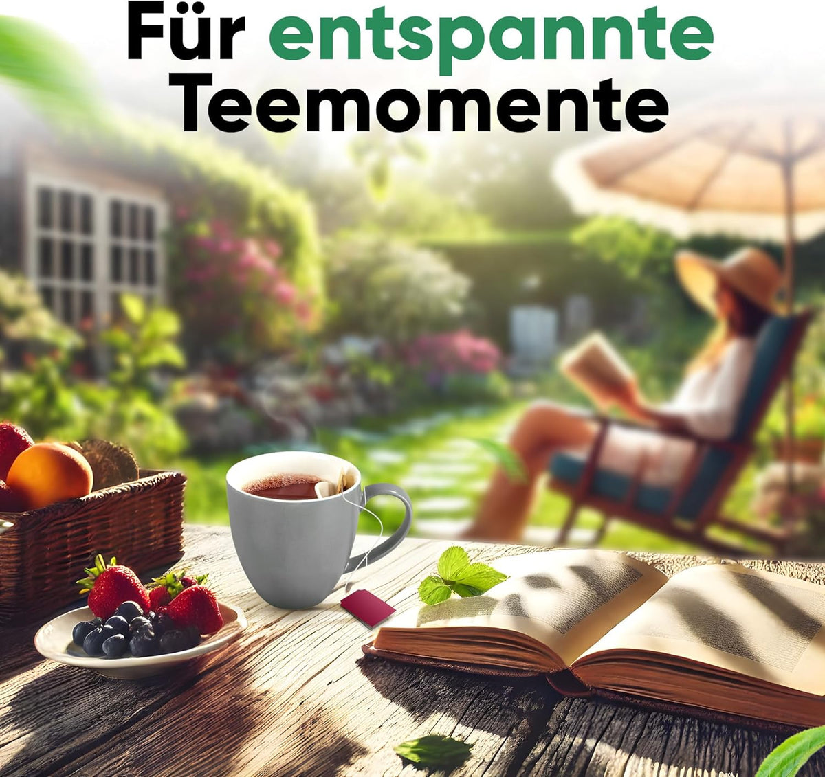 Neighbour's Friend Patentierte Teetasse grau mit Beutelablage I Keramik Tasse groß 325ml I Teebecher Steingut I Keramiktasse für Tee I Spülmaschinengeeignete Teetassen I Modernes Design für Teetrinker
