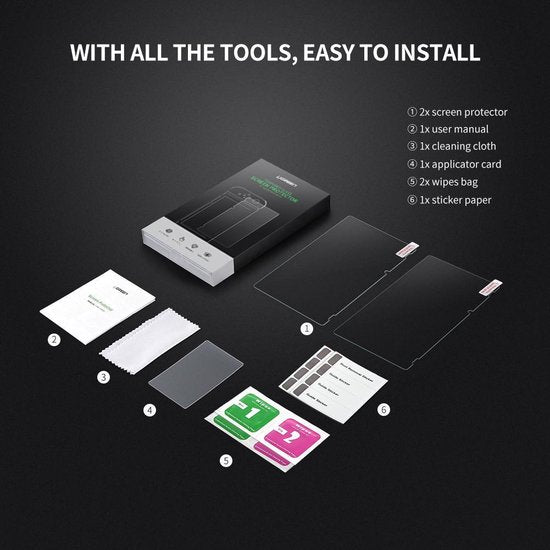 UGreen Bildschirmschutz geeignet für Nintendo Switch gehärtetes Glas 2er-Pack - Duopack