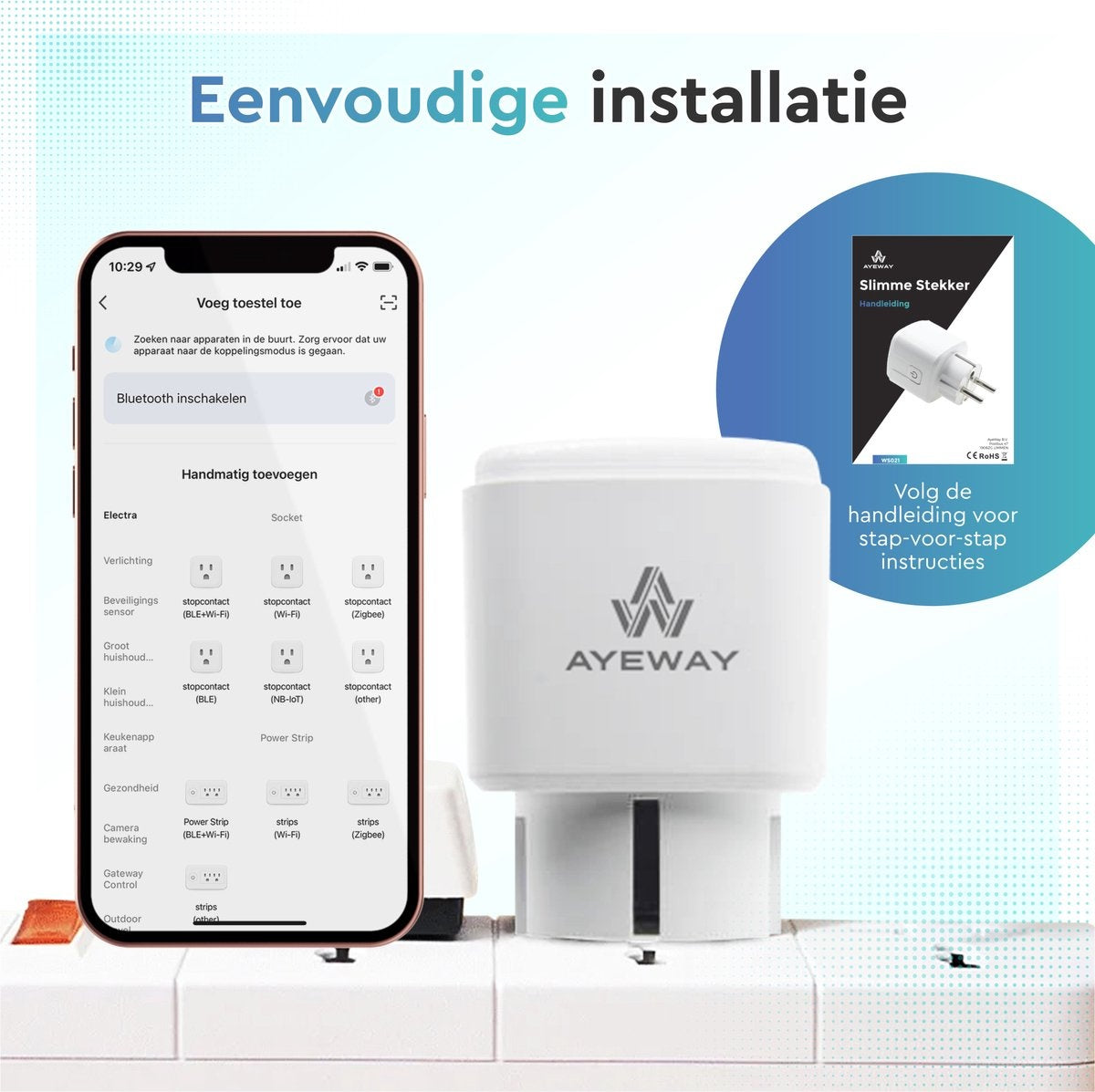 AyeWay Smart Plug mit Energiezähler - Smart Plug - WiFi Steckdose - Funktioniert mit Google Home & Alexa - iOS & Android - 1 Stück