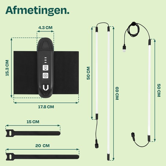 VONROC LED-Sonnenschirmbeleuchtung – 15 Lichtleisten – warmweiß – für VONROC-Schwebesonnenschirme der Modelle Bardolino und Pisogne oder mit Streben ab 69 cm – wiederaufladbarer 2600-mAh-Akku – (Sonnenschirm nicht im Lieferumfang enthalten)
