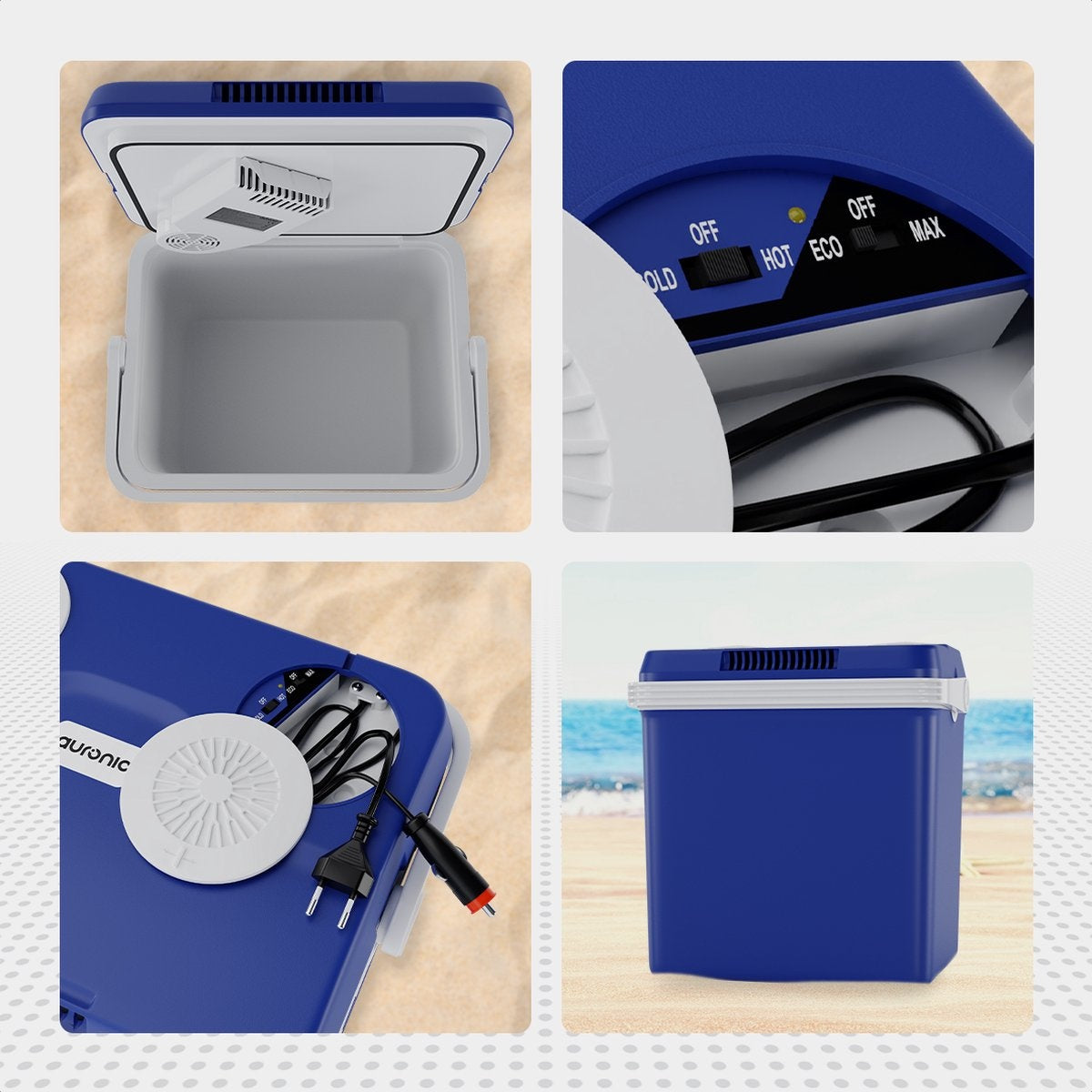 Auronic Electric Kühlbox - Kühlbox - 25L - 12V und 240V - Blau