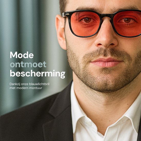 LC Eyewear Computerbrille - Blaulichtbrille ohne Stärke - Blaulichtbrille - Bildschirmbrille quadratisch - Unisex-Brille ohne Stärke - Rot