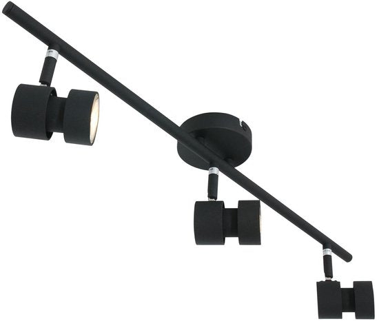 Spot Natasja 7903ZW, schwarz, 3-flammige, dimmbare GU10-Deckenleuchte mit Metall- und Kunststoffkonstruktion, modernes Design, 68 cm breit – Steinhauer