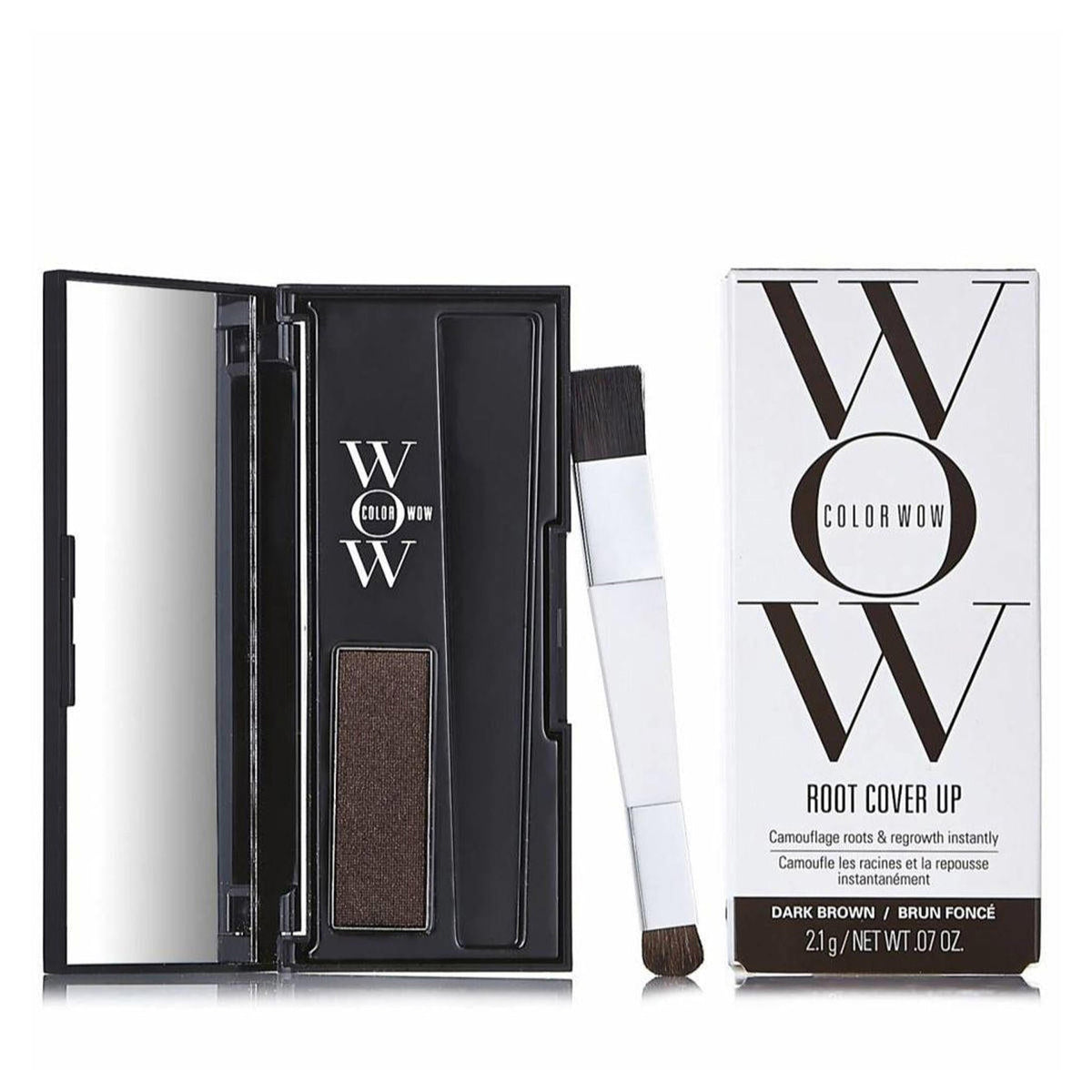 Color Wow Root Cover Up Ansatzpuder – Dunkelbraun – Deckt nachwachsende Haare und graue Haare ab – 2,1 g