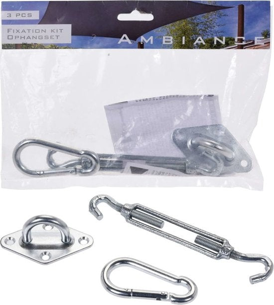 Ambiance Zubehör für Schattentuch - Karabiner/Spannmutter/Platte