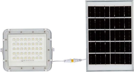 V-TAC VT-40W-W Solar-Flutlicht | IP65 Wasserdicht | Weiß | 6W | 400 Lumen | 4000K
