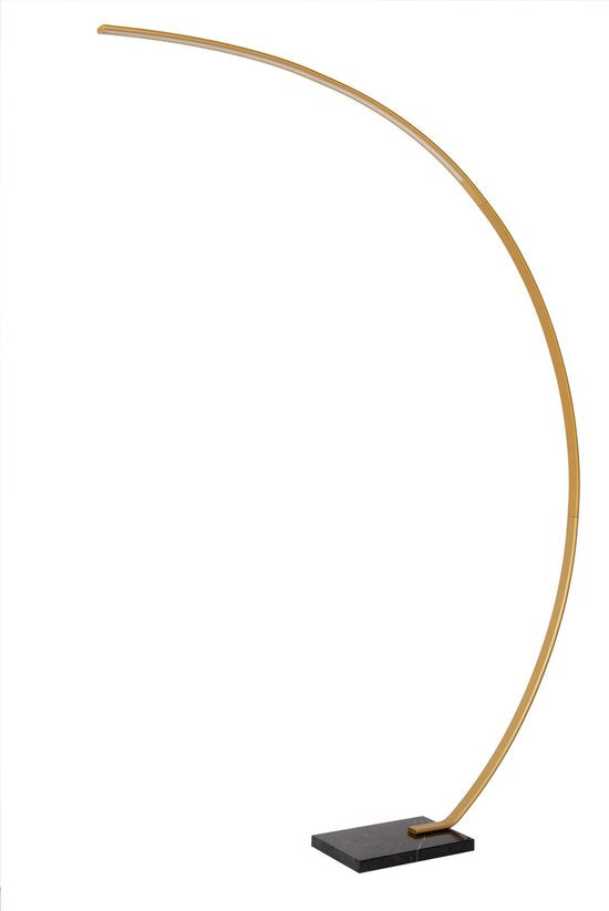 Lucide CURVE – Bogenlampe – LED, dimmbar – 1x15 W, 2700 K – Mattgold / Messing