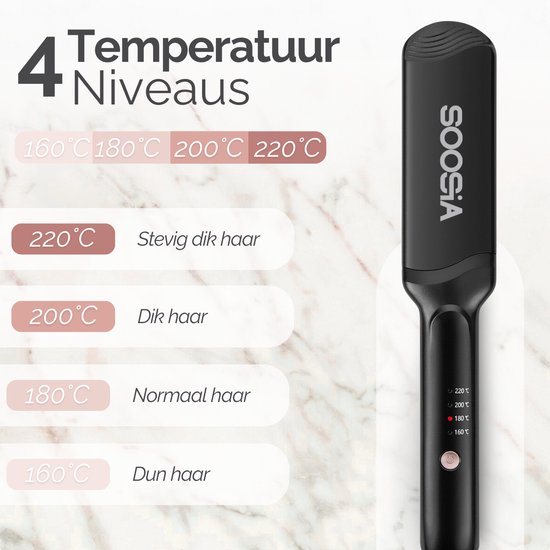 Soosia 5-in-1 Switch Styler - Glätteisen, Waffeleisen, Welleneisen & Lockenstab - 3,5cm Keramikplatten - Roségold