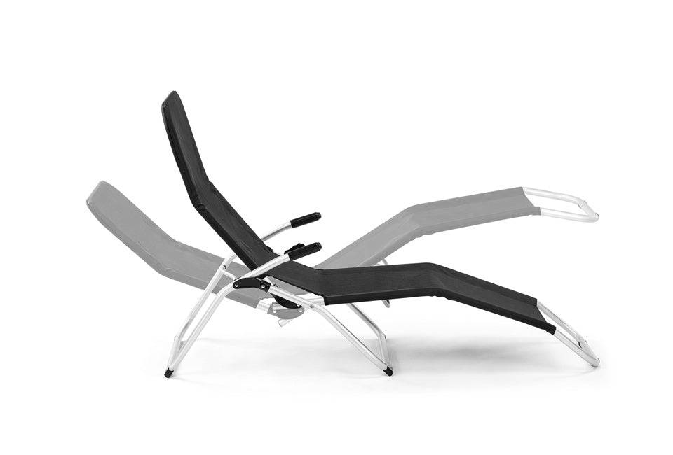 Hortensus - Liegestühle - 2er Set - Max. 110kg - 140 x 61 x 85,5cm - Schwarz