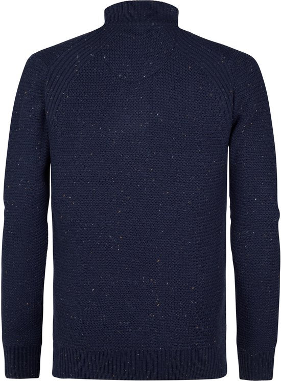 Petrol Industries – Herren-Pullover „Buffalo“ mit Melange-Muster – Blau – Größe S