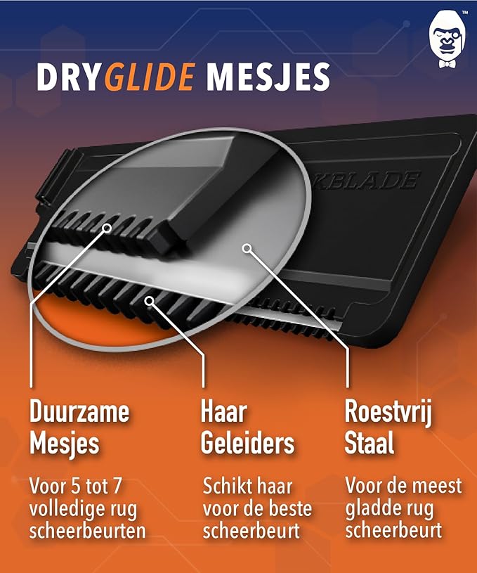 baKblade Rasierklingen - Dryglide Nachfüllpackungen - 6 Stück - Schwarz