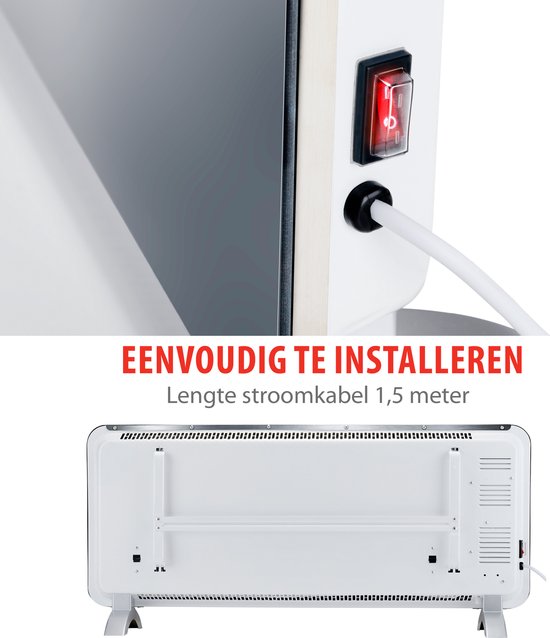 alpina Elektrokonvektor 2000W - Flächenheizung mit einstellbarer Temperatur - Timerfunktion