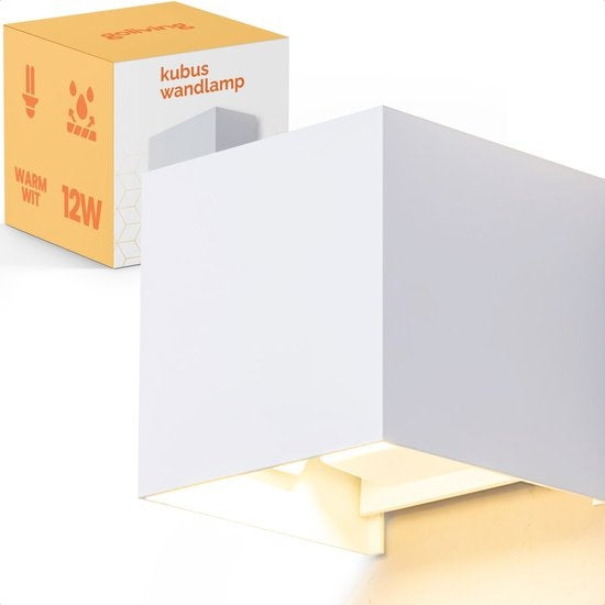 Goliving lamp â€šÃ„Ã¬ Wandlamp wit binnen en buiten â€šÃ„Ã¬ Kubuslamp industrieel â€šÃ„Ã¬ Waterdichte LED-verlichting - Energiezuinig en roestvrij - 10 x 10 x 10 cm