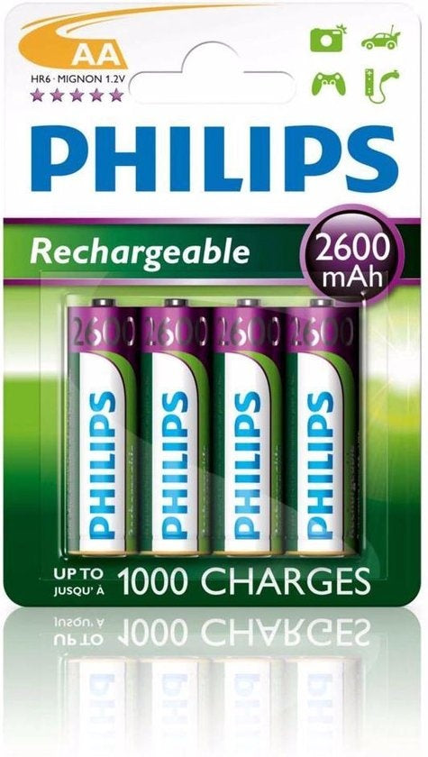 Wiederaufladbare Philips AA-Batterien