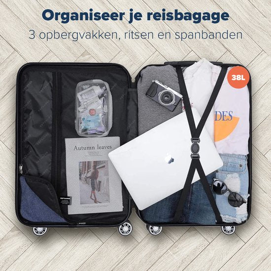 TRVLMORE - Koffer - Handgepäck - 54x36x20cm - 38L - Schwarz