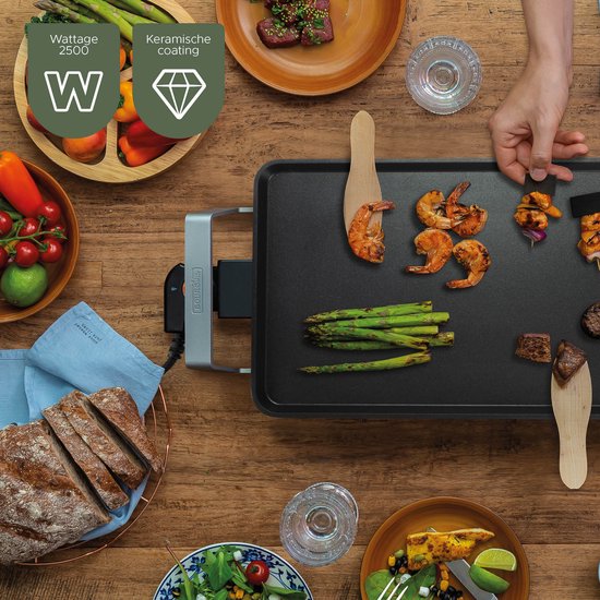 Bourgini Elements – Grillplatte – Backblech – PFAS-freie keramische Antihaftbeschichtung – 46 x 26 cm – 4–6 Personen – GRS-zertifizierte recycelte Materialien