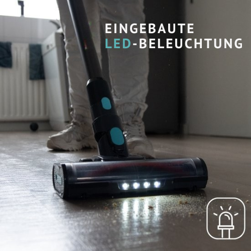 Achaté© - Stabstaubsauger - Kabellos - 4 Aufsätze - LED-Anzeige - Staubbuster