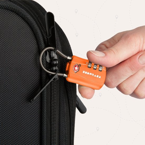 TRVLMORE Kofferschloss - TSA-Reiseschloss - Vorhängeschloss - 3-stellig - 2 Stück - Zahlenschloss - Orange