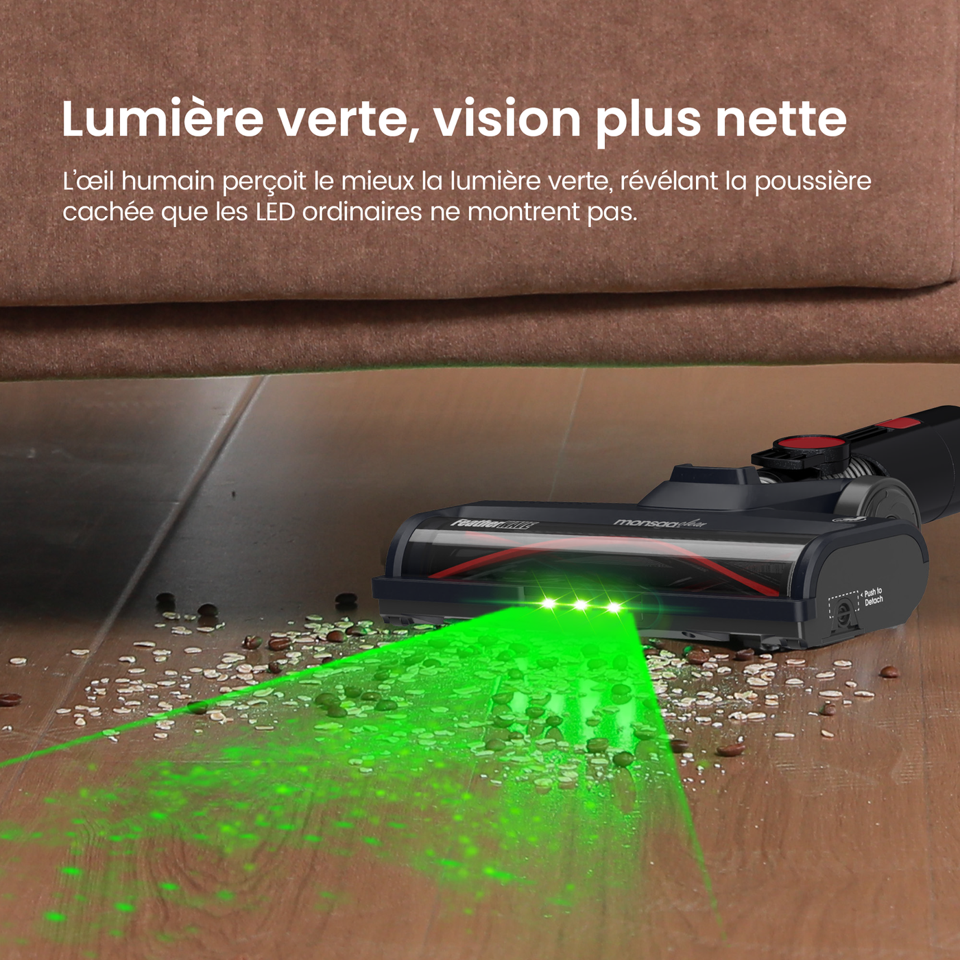 MonsgaClean M100 Akku-Staubsauger – Rot – 55.000 Pa – 45 Min. – 1,8 l – Touchscreen – Anti-Verfilzungsfunktion – Grüne LED