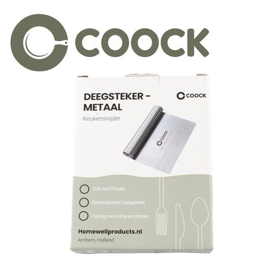 COOCK - Teigschaber aus Edelstahl - Teigschaber - Gemüseschneider - Pizzamesser - Teigschneider - Kuchen- und Tortenschaber