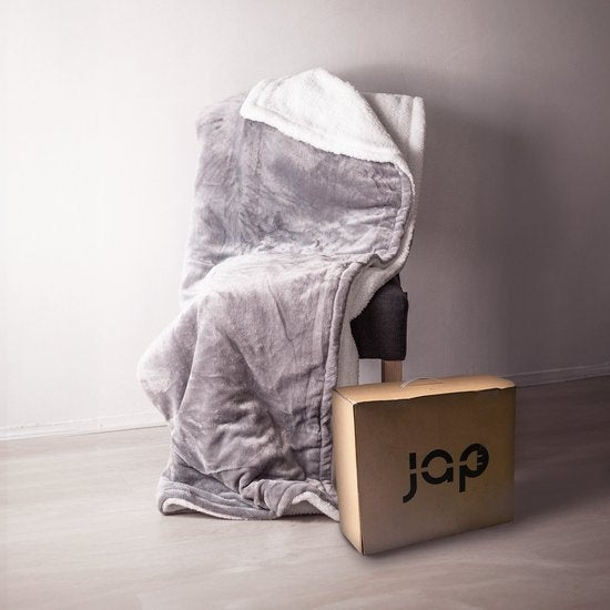 Elektrische Fleece-Heizdecke - 1/2 Person kariert/Sherpa - 180x130 cm Kuscheldecke - Waschmaschinenfest - Couverture chauffante - 6 Heizstufen - Blau