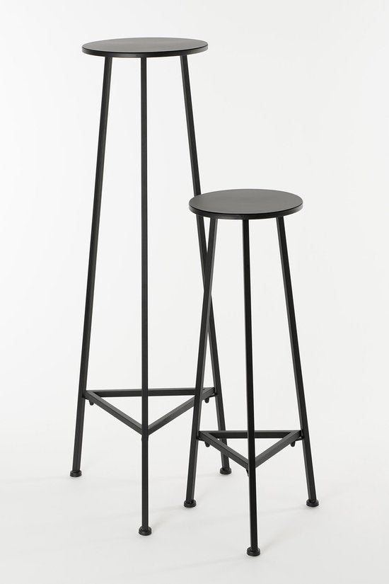 Mica Decorations Pflanztisch - H120 x Ø35 cm - Metall - Schwarz