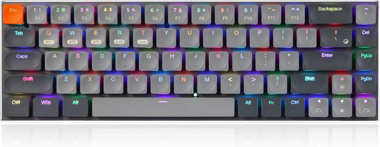 XINMENG RF-68MINI Kabellose mechanische Tastatur - 68Tasten - Bluetooth/2.4G/Line 3modes - Low Blue Switch - RGB LIGHT - Windows/Mac - QWERTY - Leicht und tragbar