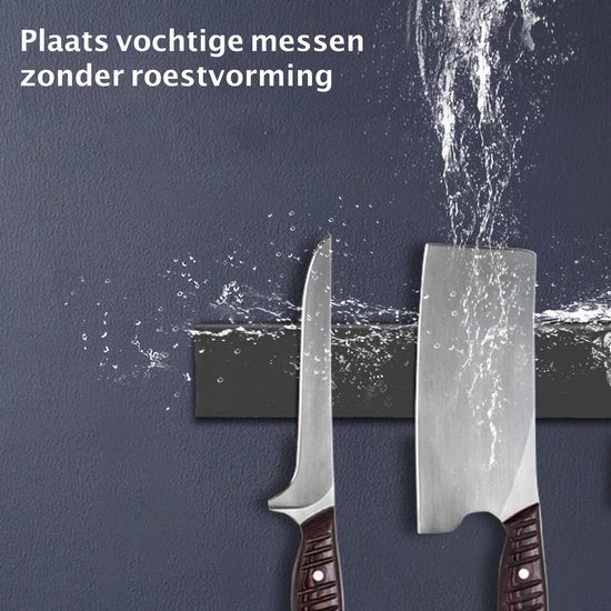 Volcan Messermagnet - 3M Tape - Magnetischer Messerhalter - 40CM - Industrie - Messerhalter Selbstklebend - Edelstahl