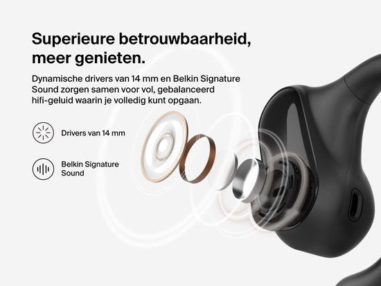 Belkin SoundForm ClearFit - Kabellose offene Sport-Ohrhörer - Schwarz