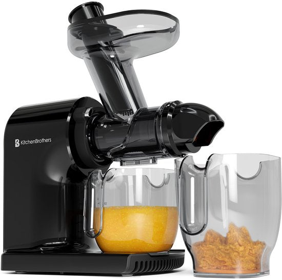 KitchenBrothers Slowjuicer - Kompakt - Entsafter - Gemüse- und Obstpresse - 45 mm - 500 ml - Schwarz