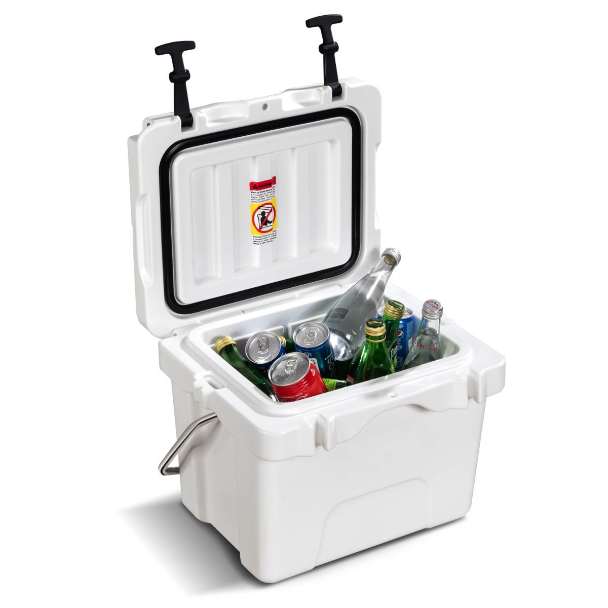 Coast Kühlbox – 15 Liter – mit Tragegriff und Auslaufstopfen – 2 Becherhalter – weiß