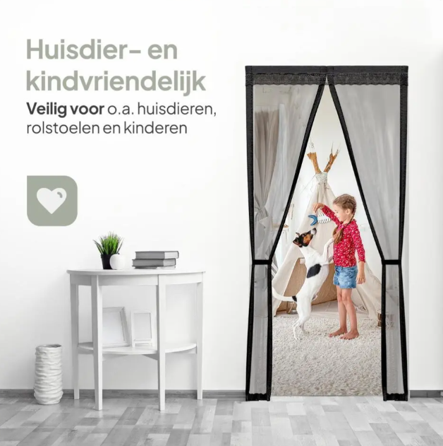 O'DADDY Türvorhang Deluxe Fiber – Schwarz – 100 x 240 cm – Magnetischer Fliegenschutzvorhang