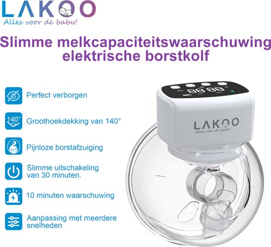 LAKOO Pro 1 Milchpumpe - Kabellos elektrisch - Handfrei - Milchpumpen