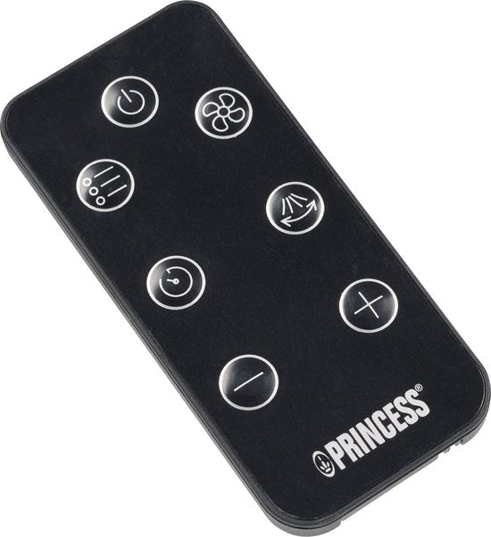Princess DC Turmventilator 101 cm – Besonders leise – 12 Geschwindigkeitsstufen – Schwenkfunktion – Timer 1–8 Stunden – Mit Fernbedienung – Standventilator – 50 W – Schwarz – 352390