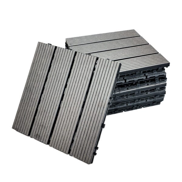 Koopman Terrassenfliesen-Set, 4-teilig – 30 x 30 cm – Verbundwerkstoff