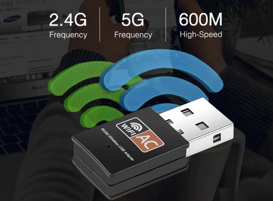 Garpex® WLAN-USB-Adapter 600 Mbit/s – Dualband – Kompaktes Design