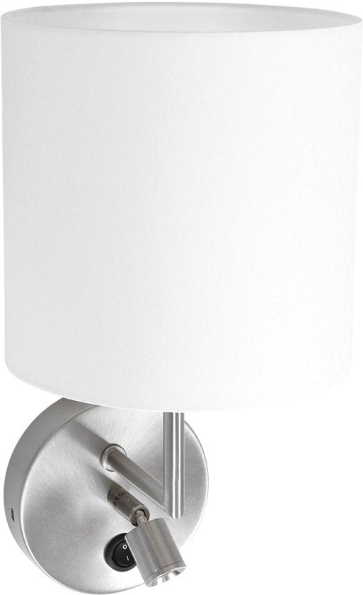 Wandleuchte Noor 1562ST aus Stahl mit Leselampe und USB-Ladeanschluss – Modernes Design von Mexlite – Verstellbar und praktisch für den Innenbereich