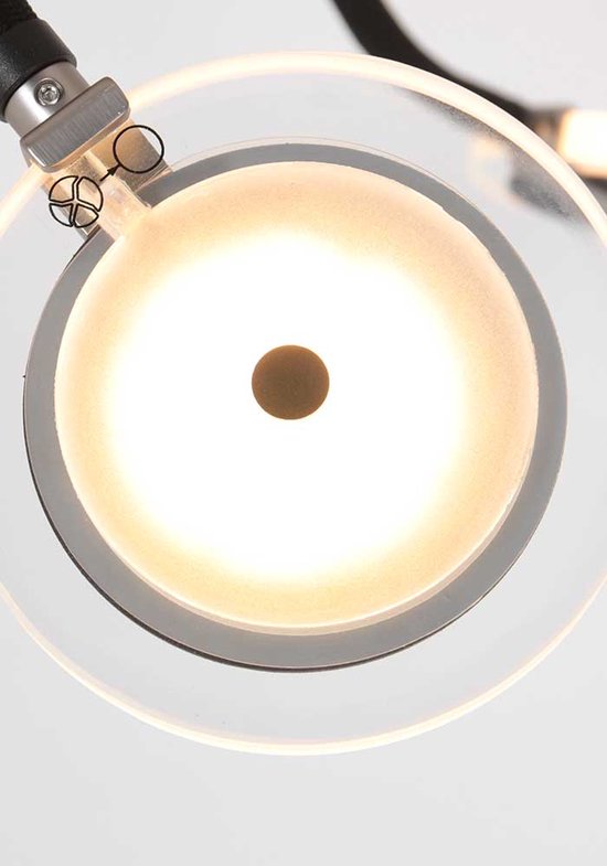 Deckenleuchte Turound 3375ZW – Schwarze Designleuchte mit Glas, 91,5 cm, dreh- und neigbar, Steinhauer, LED, dimmbar, 5000 Lumen