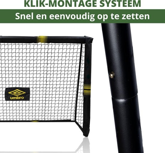 Umbro - Fußballtor für Kinder und Erwachsene - 300 x 200 x 120 cm - schneller Aufbau - Metall - Schwarz/Gelb