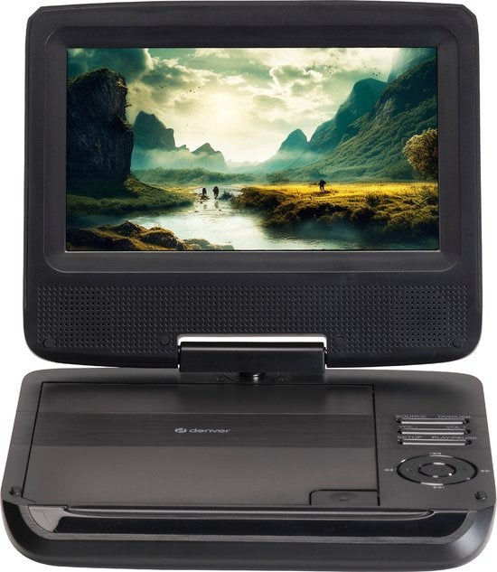 Denver - Tragbarer DVD Spieler für das Auto - 7 Zoll - inkl. Kopfstützenhalterung - USB - drehbarer Bildschirm - schwarz