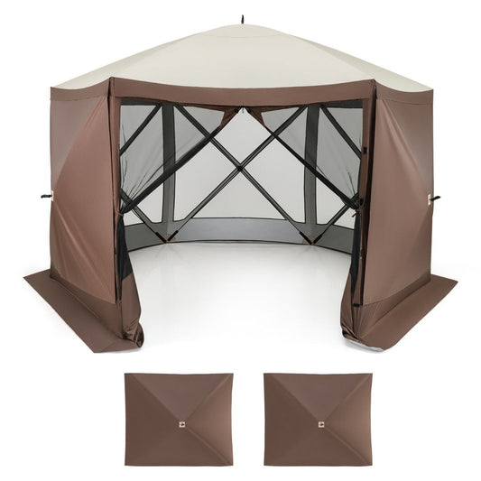 Coast - Faltbarer Pavillon - Für 8 bis 10 Personen - 350 x 350 cm - Kaffeefarbe