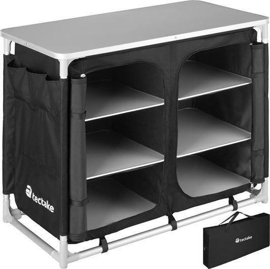 tectake - Campingküche Abm. 97 x 47,5 x 78cm schwarz - 403348